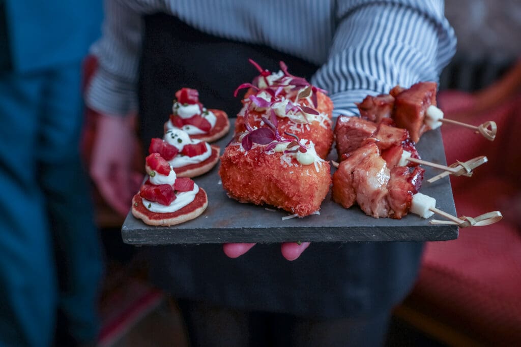 canapes at lake district wedding